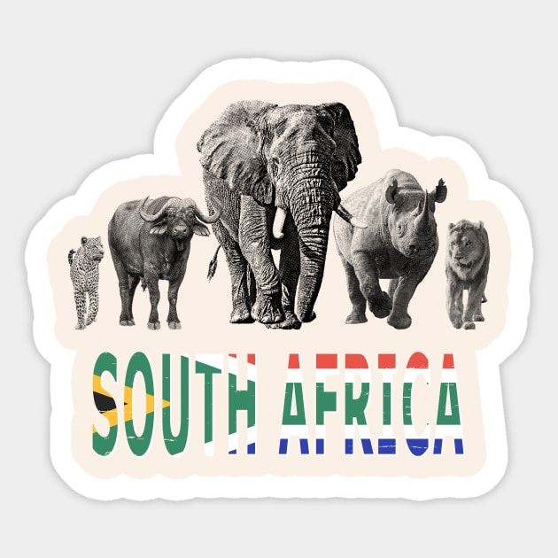 South Africa Wildlife Big Five for South Africa  Safari Fans Sticker by scotch